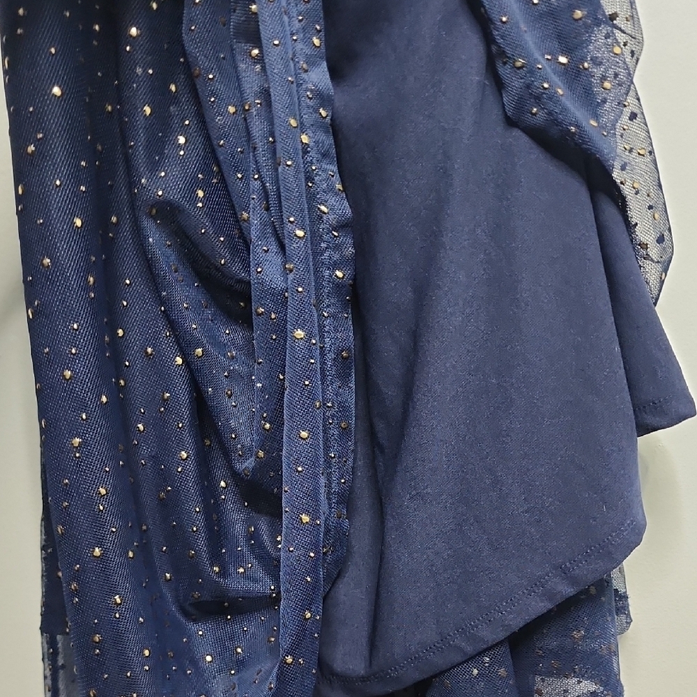 Roaman's Blue Ruched Tiered Gown Size 20 - Picture 6 of 7